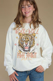 Rock and Roll Tiger Hand Drawn Graphic Brushed Sweatshirts