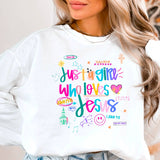 Just A Girl Who Loves Jesus Graphic Sweatshirt | Christian