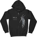 Black One ZIP UP HOODIE Zippered Hooded Sweatshirt