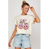 Cherry Pumpkin Vintage Graphic Crop Top