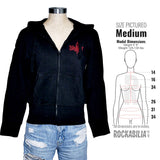 9 Point Star (Back Print) Ladies Zipped Hoodie Junior Top