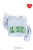 Blessed with Pattern Plus Graphic Sweatshirt