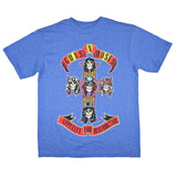 Colored Cross on Heather Blue Tee T-shirt