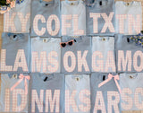 Custom Pink Gingham State Sweatshirt/Tee *Any State*