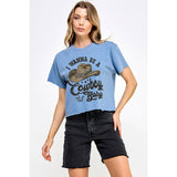 I Wanna Be A Cowboy Baby  Vintage Graphic Crop Top