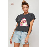Santa  Christmas Vintage Graphic Crop Top Plus