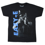 Blue Vertical Logo & Black & Grey Pointing Gun Photo T-shirt