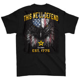 Army Well Defend Front And Back T-shirt