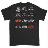 AC/DC 50 Years Logos Front Back T-shirt