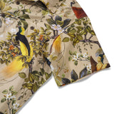 Men's Hawaiian Shirt Short Sleeve Camp Collar 100% Cotton Beige Aloha Paradise Found