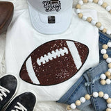 Sequin Football Chenille Patch Crewneck Sweatshirt Unisex T-shirt, Sweatshirt, Hoodie, Long Sleeve Tee