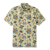 Men's Tropical Hawaiian Shirt 1990s Vintage Skull Shirt Short Sleeve Button-down Aloha Shirt