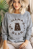 Mama Bear Flower Mineral Graphic Brushed Sweatshirts