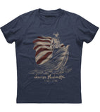 George Washington 1732-1799 American Flag Boat T-Shirt (O)