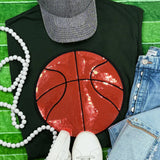 Sequin Basketball Chenille Patch Forest Green Everyday Tee Unisex T-shirt, Sweatshirt, Hoodie, Long Sleeve Tee
