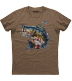 Big Mouth Bass Patriotic T-Shirt (O)