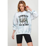 Cowboy Take Me Away Graphic Tee Tie Dye