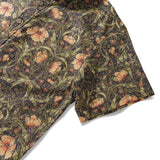 Men's Morris Shirt 100% Cotton Sleeve Button-down Vintage Shirt Green Hawaiian Shirt