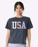 USA America Patriotic Quilted Puff Ink Navy Ellie Tee Unisex T-shirt, Sweatshirt, Hoodie, Long Sleeve Tee