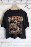 Rodeo Cowboy-Hand Drawn Designed Graphic Crop Top