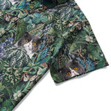 Customized Men's Hawaiian Shirt Short Sleeve Button-down 100% Cotton Green Aloha Jungle Whispers Customized Jungle Whispers