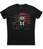 Trump 45 47 MAGA Flag T-Shirt (O)