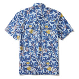 Men's Hawaiian Shirt Short Sleeve Button-down 100% Cotton Blue Aloha Blue Majesty by Morris