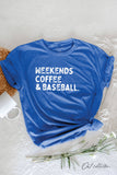 Weekends Coffee and Baseball Graphic T-Shirt