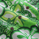 Hawaiian Shirts For Men Tikirob Designer Shirt Totem 100% Cotton - Green Tikirob (green)