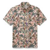 Men's Tropical Hawaiian Shirt Cotton Button-down Short Sleeve Aloha Jungle Shirt Tropical Paradise By Wipada Kulenkampff