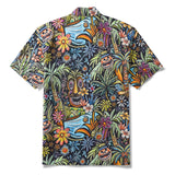 Tropical Tiki Hawaiian Shirt 100% Cotton Men's Short Sleeve Camp Collar Aloha Shirt Joyful Tiki Oasis