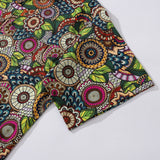 Hawaiian Shirt For Men Bohemian Florals Print Shirt Button-down Short Sleeve 100% Cotton Shirt