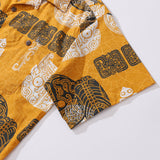 Hawaiian Shirt For Men The brilliant tripod patterns Shirt Camp Collar 100% Cotton