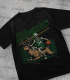 Milwaukee Basketball Shirt - Vintage Skeleton Graphic Tee