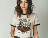I Know Your Lane Sucks Funny Sarcastic Skelton Ringer Shirt