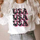 USA with Stars Sweatshirt - White