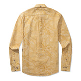 Tropical Golden Feather Dream 100% Cotton Men's Long Sleeve Button-down Shirt Aloha Hawaiian