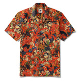 Men's Hawaiian Shirt Short Sleeve Camp Collar 100% Cotton Red Aloha Good Fortune Spirits