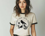 Support Your Local Murder - Cute Crow Bird Pun Ringer Shirt
