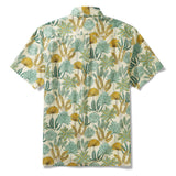 Enchanting Forest Treasures 100% Cotton Men's Short Sleeve Button-down Shirt Green Aloha Hawaiian