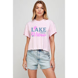 Lake Vibes  Vintage Graphic Crop Top