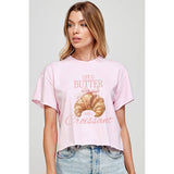 Life Is Better with A Croissant Vintage Graphic Crop Top