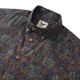 Men's Hawaiian Shirt Short Sleeve Button-down 100% Cotton Green Aloha Vintage Botanicals