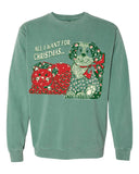 All I Want For Christmas Light Green Graphic Sweatshirt
