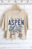 Colorado Aspen Ski Graphic Long Crop Top