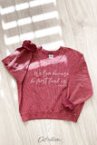 We Love Because  Cropped Thermal Vintage Pullover