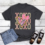 Valentine Xoxo Heart Gold Multi Graphic Tee