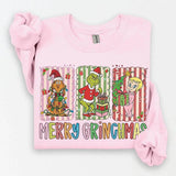 Preppy Glitter Christmas Characters Sweatshirt