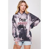 Cozy Winter Vibes Vintage Graphic Tie Dye  Hoodie