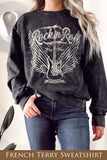 Rock and Roll Wings Guitar Mineral Terry Sweatshirts
